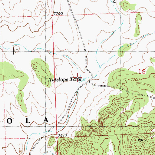 Topographic Map of Antelope Tank, NM