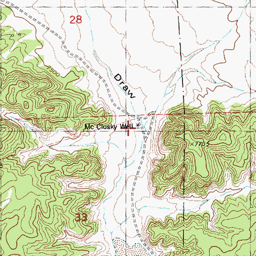Topographic Map of McClusky Well, NM