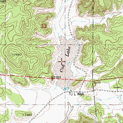 Topographic Map of Cox Lake, NM