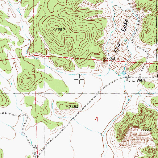 Topographic Map of JL Well, NM