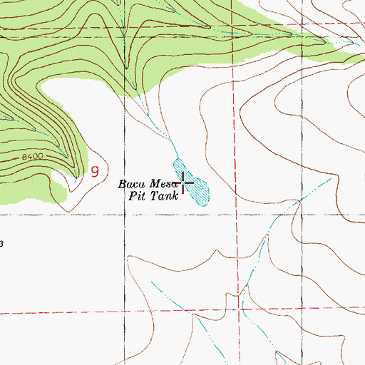 Topographic Map of Baca Mesa Pit Tank, NM