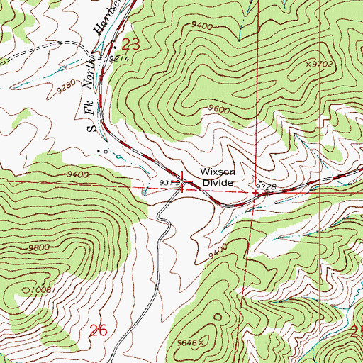 Topographic Map of Wixson Divide, CO