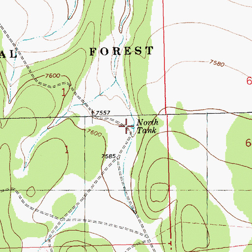 Topographic Map of North Tank, NM