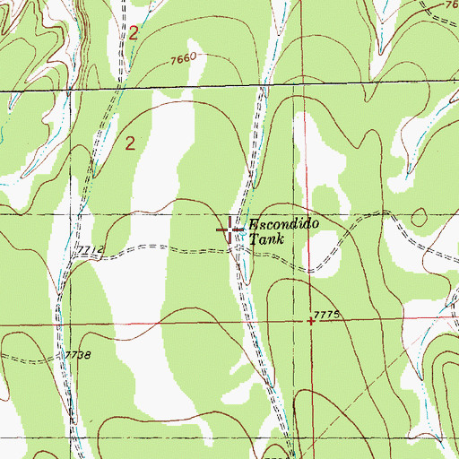 Topographic Map of Escondido Tank, NM