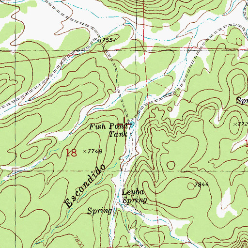 Topographic Map of Fish Pond Tank, NM