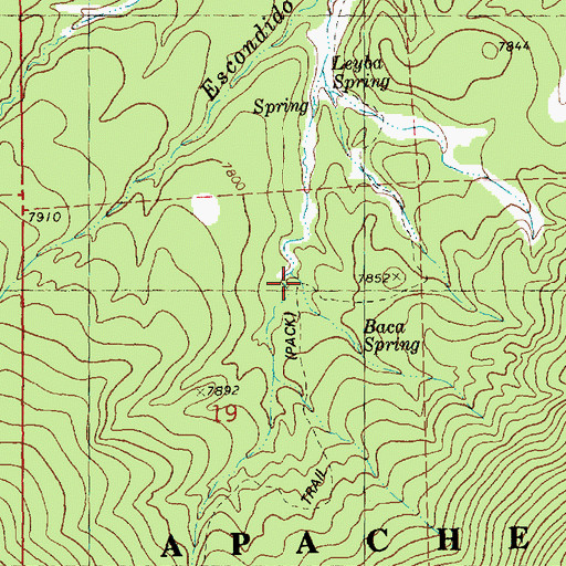 Topographic Map of Escondido Trail, NM