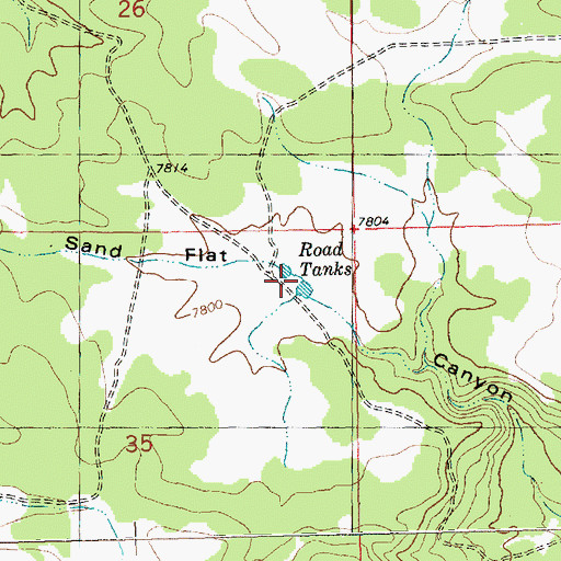 Topographic Map of Road Tanks, NM
