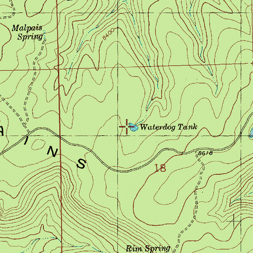 Topographic Map of Waterdog Tank, NM