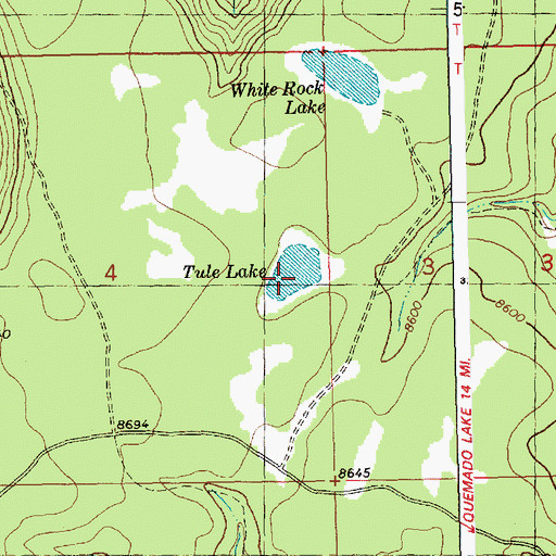 Topographic Map of Tule Lake, NM