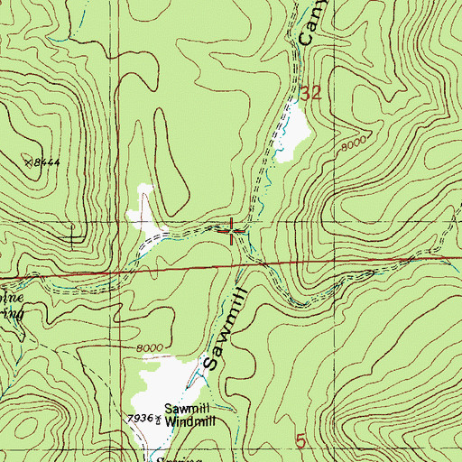 Topographic Map of Porcupine Canyon, NM