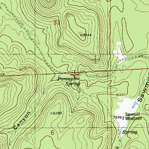 Topographic Map of Porcupine Spring, NM