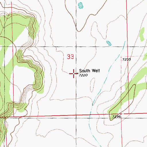 Topographic Map of South Well, NM