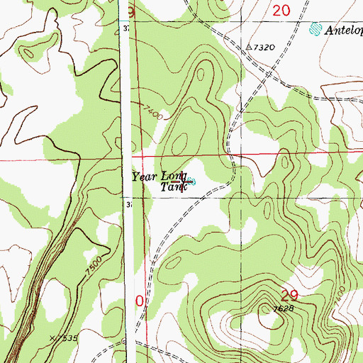 Topographic Map of Year Long Tank, NM