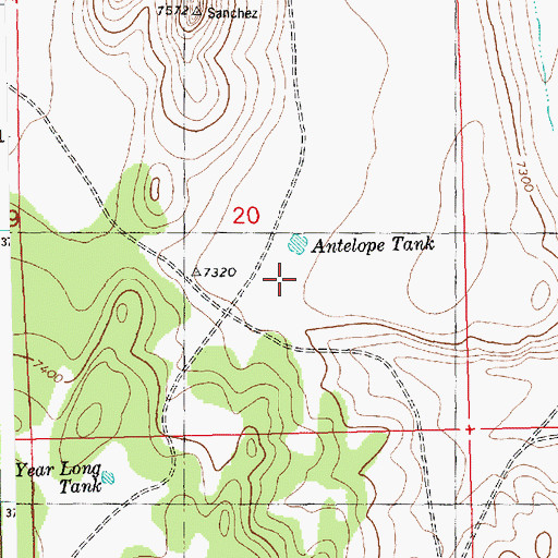 Topographic Map of Antelope Tank, NM