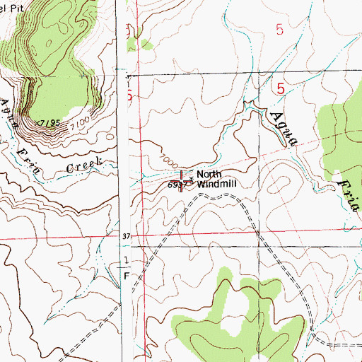 Topographic Map of North Windmill, NM