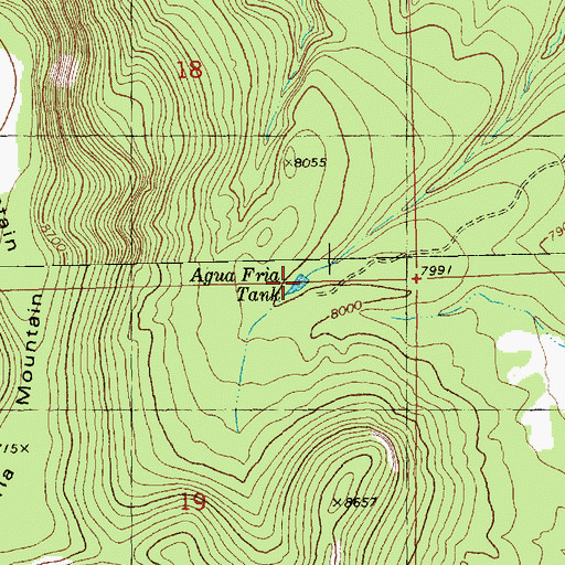 Topographic Map of Agua Fria Tank, NM