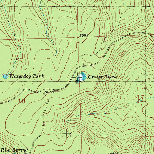 Topographic Map of Crater Tank, NM