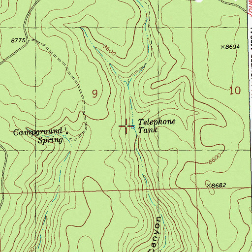 Topographic Map of Telephone Tank, NM