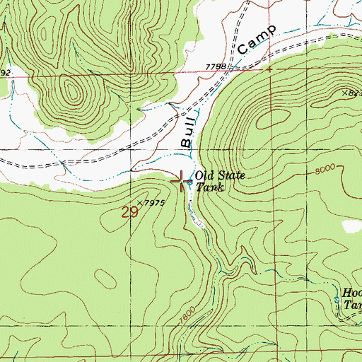 Topographic Map of Old State Tank, NM