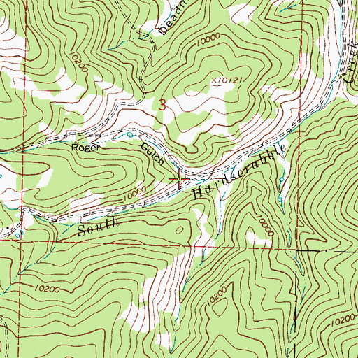 Topographic Map of Roger Gulch, CO
