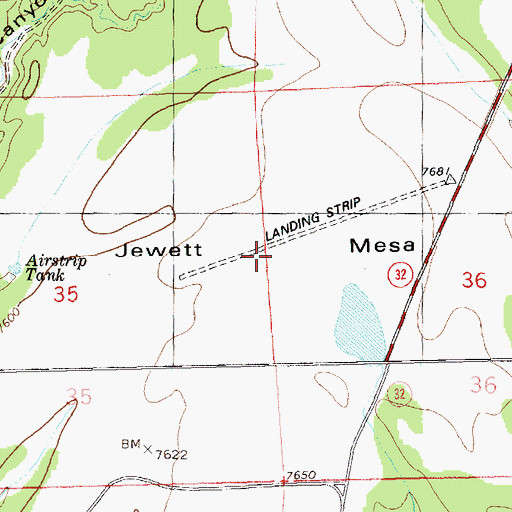 Topographic Map of Jewett Mesa, NM