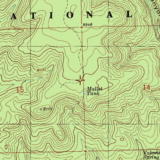 Topographic Map of Mallet Tank, NM