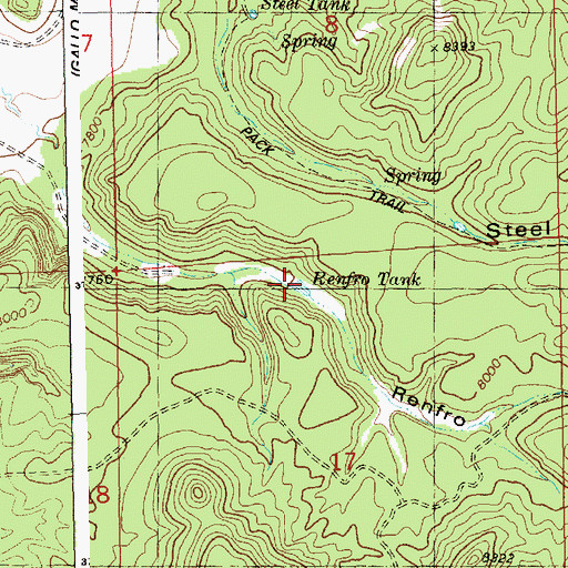 Topographic Map of Renfro Tank, NM
