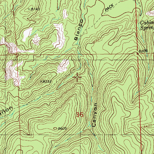 Topographic Map of Deep Canyon, NM
