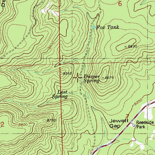 Topographic Map of Diaper Spring, NM
