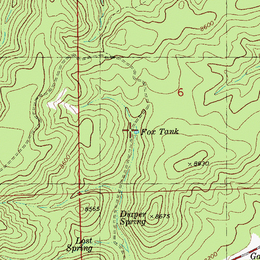 Topographic Map of Fox Tank, NM