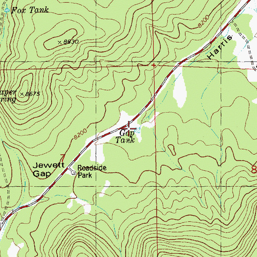 Topographic Map of Gap Tank, NM