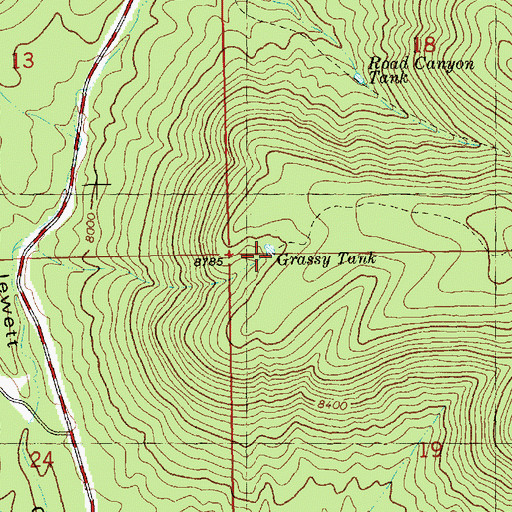 Topographic Map of Grassy Tank, NM