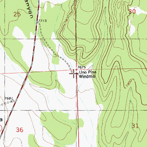 Topographic Map of Uno Pino Windmill, NM