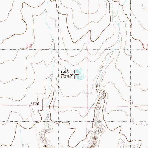 Topographic Map of Lake Tank, NM