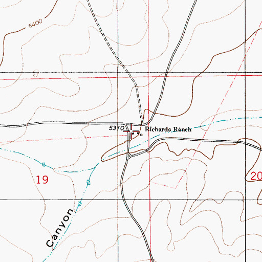 Topographic Map of Richards Ranch, NM