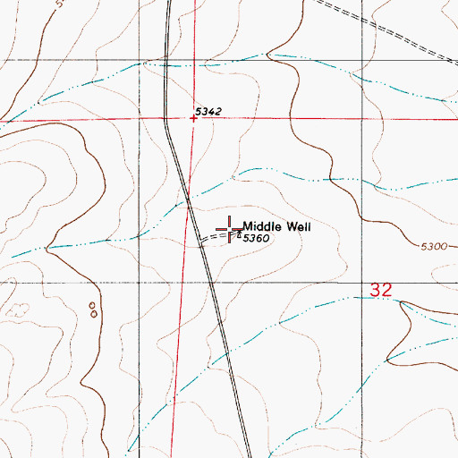Topographic Map of Middle Well, NM