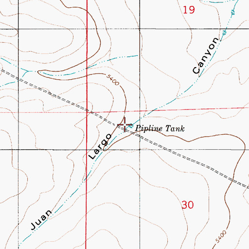 Topographic Map of Pipeline Tank, NM