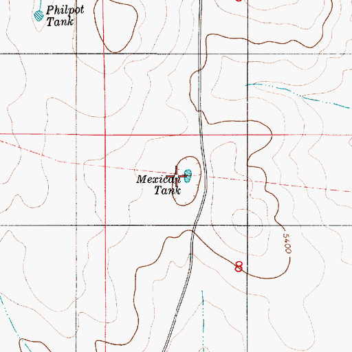 Topographic Map of Mexican Tank, NM