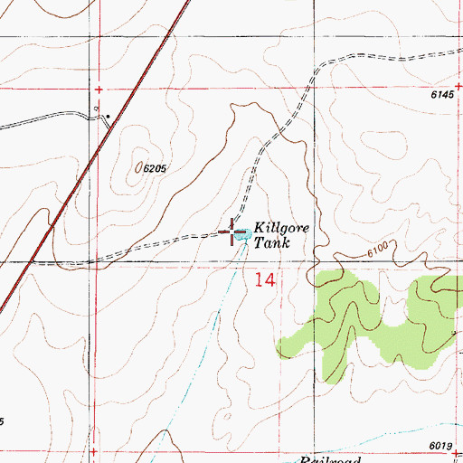 Topographic Map of Killgore Tank, NM