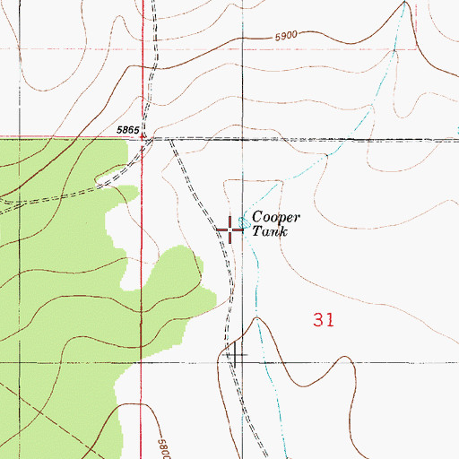 Topographic Map of Cooper Tank, NM