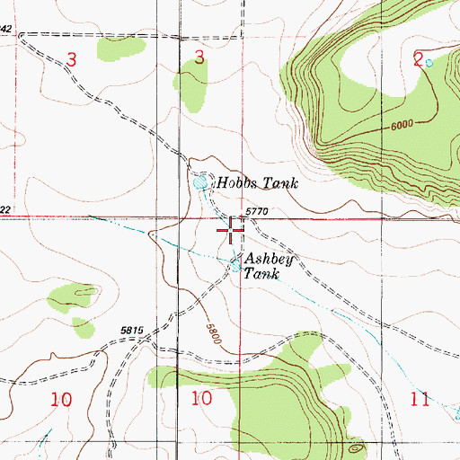 Topographic Map of Ashbey Tank, NM