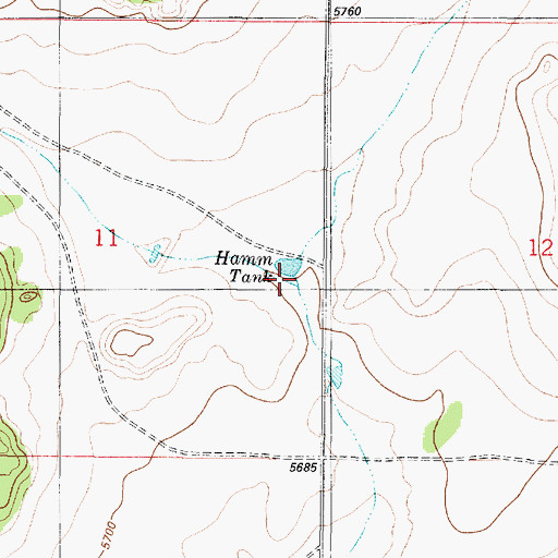 Topographic Map of Hamm Tank, NM