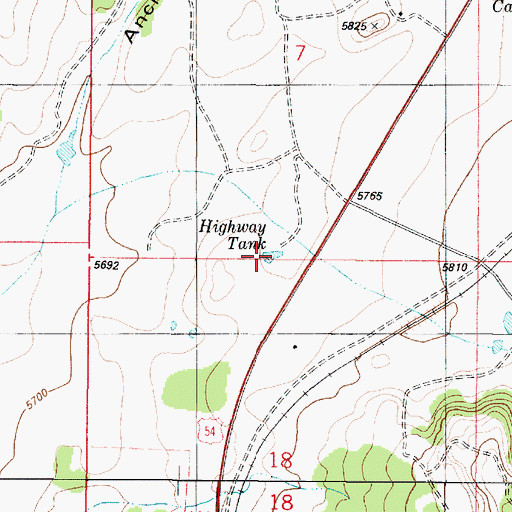 Topographic Map of Highway Tank, NM