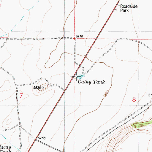 Topographic Map of Cathy Tank, NM