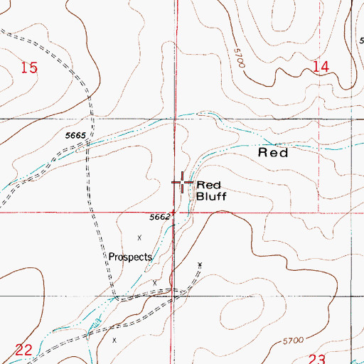 Topographic Map of Red Bluff, NM