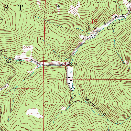 Topographic Map of Treasure Gulch, CO