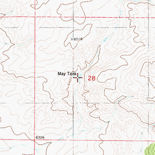 Topographic Map of May Tank, NM
