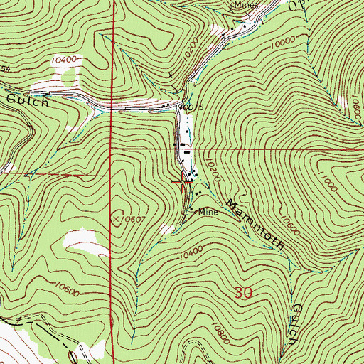 Topographic Map of Mammoth Gulch, CO