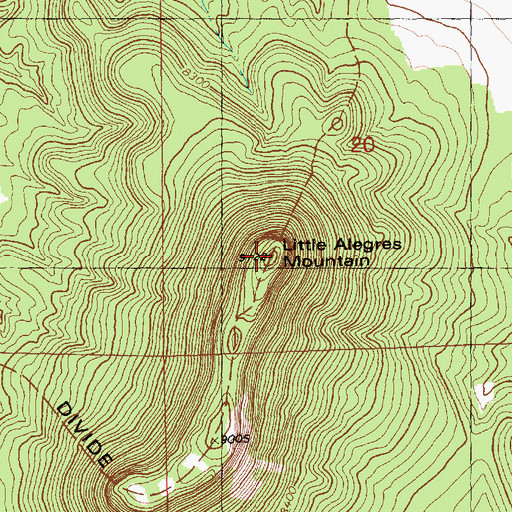 Topographic Map of Little Alegres Mountain, NM