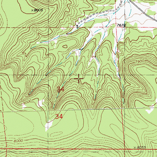 Topographic Map of Dutch Oven Pass, NM